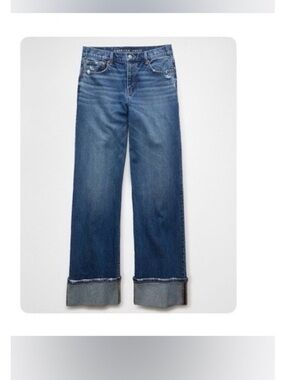 American Eagle Outfitters Women's Blue Straight-Leg Jeans